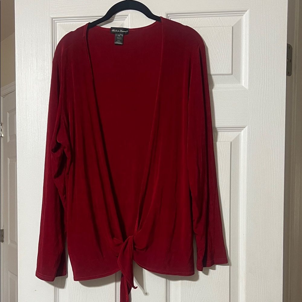 Travel Friendly Burgundy/Deep Red Cardigan - Picture 2 of 3